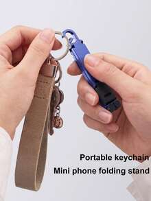 Portable Phone Stand, Foldable Keychain Phone Holder With Snap Hook, Mini Travel Cell Phone Stand For Smartphones Under 8 Inches - Multicolor - View 7