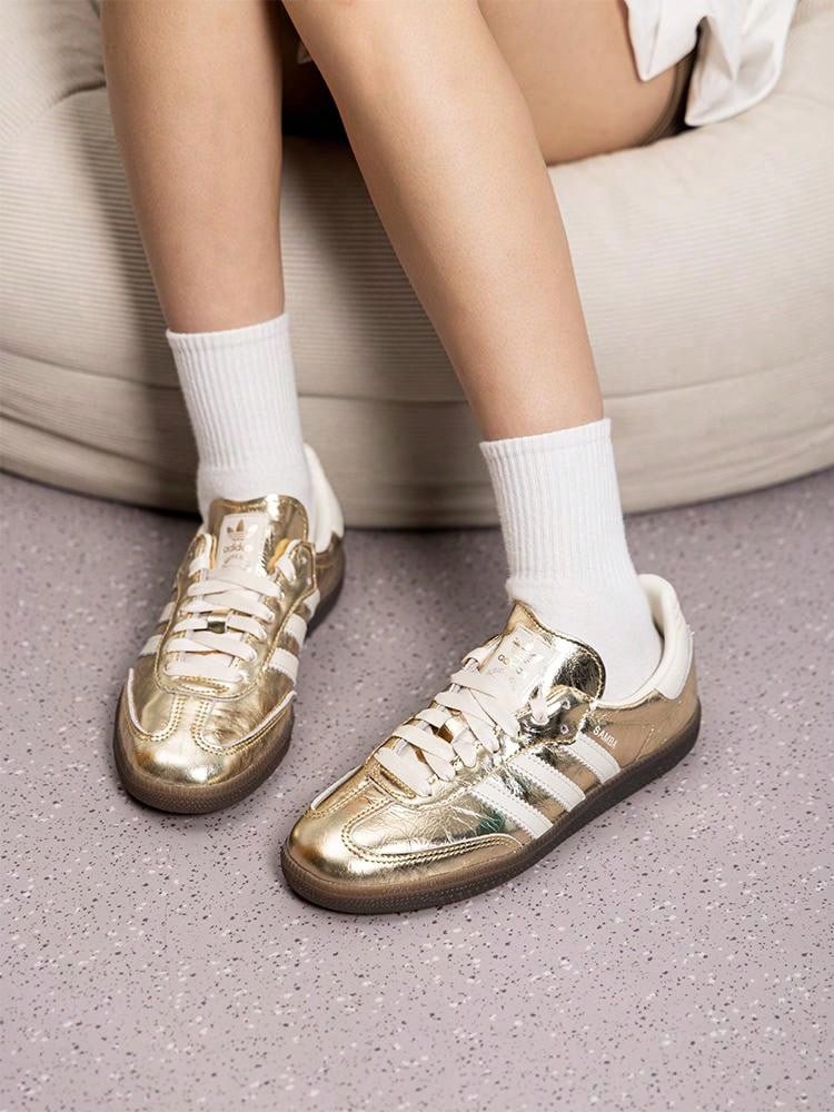 Adidas Women's Sneakers OG W 2026 Summer New Metallic Retro Casual Sneakers KJ7479 - Gold/Han Jade White/Resin Yellow - View 1