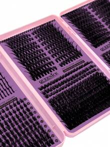Queenice Mega Capacity Individual Lash Clusters, Single Box DIY Eyelash Extensions, Manga Wispy Spiky False Eyelashes 8-16mm Mixed Length D Curl, Fluffy Volume Lash Fans, Soft Lightweight Reusable Cluster Lashes For Daily Makeup, Party And Special Occasions - D - View 3