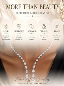 FAAABULS 1pc New Fashion Versatile Water Drop Open Collar Necklace Sexy Collarbone Chain - Geometry - View 8