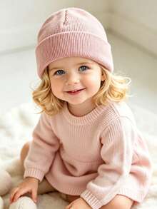 1pc/2pcs/3pcs Solid Color Children's Knitted Baby Hat, Suitable For 3-8 Years Old Boys And Girls, Autumn/Winter Outdoor Travel, Infant Warm Hat - Multicolor - View 3