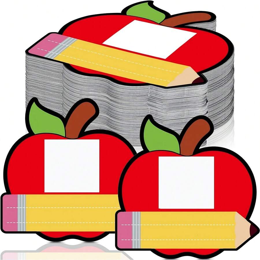 10pcs Classroom Name Tags With Photo Space, Photo Nameplate Labels, Back To School Apple Classroom Decor - View 1