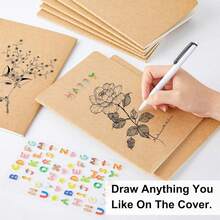 15 Pack Blank Kraft Notebooks, Each Book Has 72 Pages, 8.2x5.5 Inch, Unlined Sketchbook Note Pad Travel Journal For Drawing Doodling Writing, Journal Bulk For Women, Students Office School Supplies - A5, 72 Pages, 8.3" X 5.5" - View 3