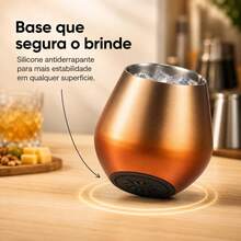 Copo Isolante Térmico Aço Inoxidável 414ml com Haste Desmontável, Mantém Temperatura de Bebidas Quentes e Geladas, Perfeito para Drinks, Vinho, Cerveja - Branco - Visão 3