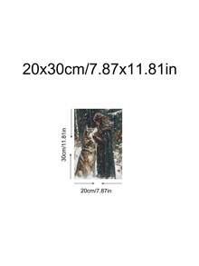 1pc Lady Warrior & Her Wolf On A Snowy Forest Art Print,Joan Of Arc Oil Painting, Medieval Knight Woman Religious Art, Bedroom Decor,LivingRoom Decor,Dorm Decor,Wall Arts,Wall Decor,Home Decor,Room Decor, Canvas Wall Art, Posters,Optional Frame - 1PCS - View 21