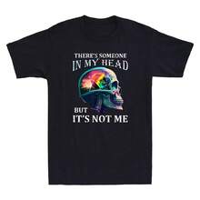 Funny Skull Print T-Shirt For Men, Cotton Round Neck Short Sleeve T-Shirt, Unisex Oversized Casual T-Shirts, Streetwear T-Shirts - Shape - View 1