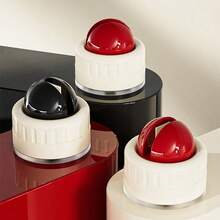 1pc Plastic Suction Cup Spherical Knife Sharpener, Cream White & Red Round Kitchen Tool Sharpening Stone, Suitable For Home Kitchen - Red - View 5