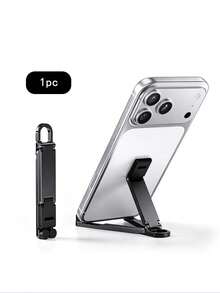 1個可攜式折疊手機支架，迷你鑰匙圈設計附彈簧掛鉤，1秒快速切換至桌面支架模式，輕巧旅行支撐架 - 彩色 - 查看 6