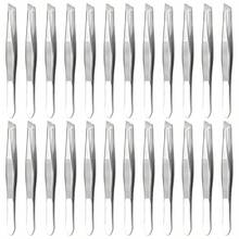 24PCS/12PCS Bulk Tweezers, 3.5 Inch Stainless Steel, Angled Tip | First Aid Tweezers Bulk, Suitable For Eyebrows, Clips And DIY Crafts; Lightweight, Suitable For Travel And Home Use - Multicolor - View 1