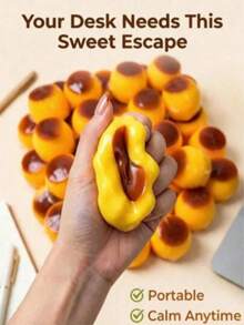 Color Changing Mango Lemon Pudding Blind Box Squishy Toy, Block Filled Slow Rising Squeaky Crunch Sound Fidget Squeeze Toy, Anxiety Relief Sensory Toy, Kids Back To School Reward Birthday Halloween Xmas Party Favor Adult Office Relax Gift - Multicolor - View 3