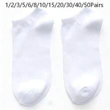 10/15/30 Pairs Solid Color Men's Short Socks Black White Grey Solid Color Boat Socks Odor-Resistant Sweat-Absorbent Low-Cut Breathable Short Socks For Men - Multicolor - View 14