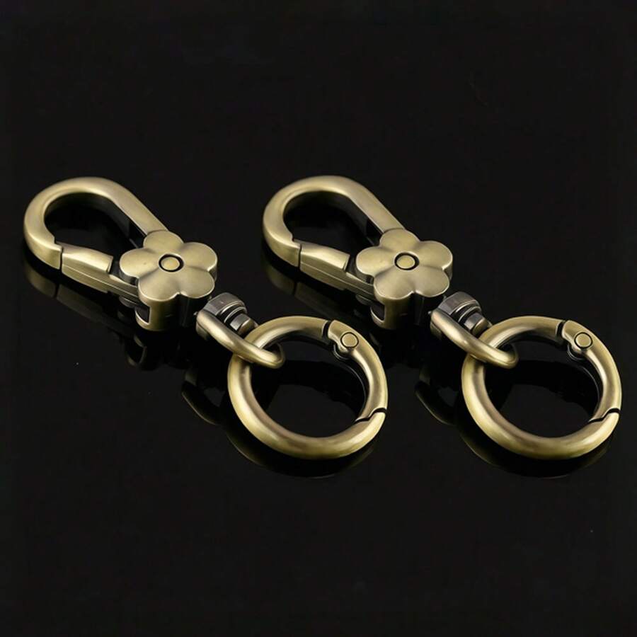 2 piezas de clips de hebilla giratoria, gancho de hebilla giratoria de doble apertura con resorte, gancho de hebilla giratoria de metal con anillo en O y cierre de langosta, adecuado para llavero, bolso, billetera, cordón DIY hecho a mano