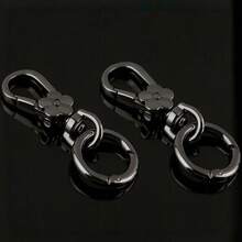 2 piezas de clips giratorios con hebilla, gancho giratorio de doble apertura con resorte, gancho de hebilla giratorio de metal con resorte y anillo en O, cierre de langosta, adecuado para llavero, bolso, billetera, cordón DIY hecho a mano - Bronce - Ver 9