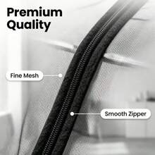 Self-Adhesive Zipper Window Screen (Finished Size) - Black Invisible Mosquito Net, Single Zipper Design, Drill-Free Installation, Suitable For Home And Apartment Ventilation Insect Screen - A - View 5