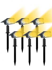 POSE UP 1/2/4/6pcs Solar Spotlights 38LED Outdoor Solar Flood Lights IP68 Waterproof Landscape Lighting Adjustable Solar Garden Lights With Auto On/Off Sensor Suitable For Yard Lawn Patio Villa Path Driveway And Holiday Decoration - Black and White - View 18