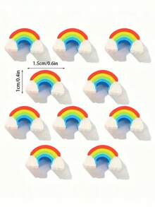 50pcs Rainbow Erasers, Fun Rainbow Erasers, Themed Erasers - Cute Erasers Perfect For Office, Home And Workplace Use. They Are Also Great As Prizes, Birthday Gifts And Perfect For Holiday And Themed Party Decorations. - Multicolor - View 10