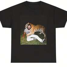 Unisex Retro Graphic T-Shirt The Hangover Tiger - Retro Comic T-Shirt With Tiger And The Hangover Themed Graphics - Shape - View 1