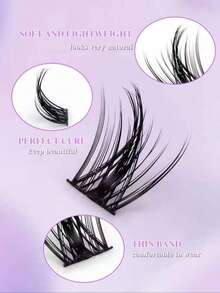 False Eyelashes, Single Eyelashes, CC Curl Natural Makeup Effect, Cartoon Style, DIY Home Eyelash Kit, Eyelash Clusters, Single Eyelashes, False Eyelashes, False Eyelashes - CC - View 3