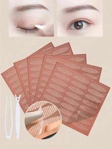 Double Eyelid Stickers (5 Sheets/240 Pieces) - Invisible Lifting Stickers, Suitable For Inner And Outer Double Eyelid Types, Improves Drooping Eyelids, Suitable For Single Eyelids Or Asymmetrical Eyelids; Essential Makeup Accessory, Economical And Practical, Suitable For Home Vanity, Travel And Bedroom Use. - Multicolor - View 1
