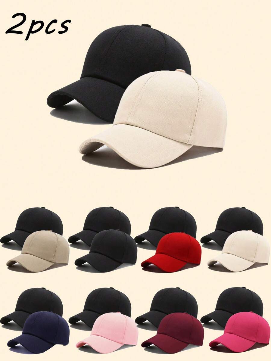 1/2pcs Unisex Baseball Cap, UV Protection Adjustable Sun Hat, Suitable For Date Night, Street Style, Gift, Outdoor Activities, Casual Wear