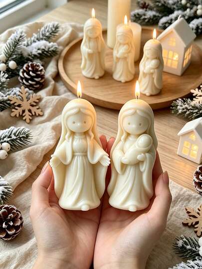 1 pieza Vela decorativa con forma de niña hecha a mano, regalo festivo, fragancia desodorizante para interiores, vela aromática de larga duración para el Día de San Valentín, otoño, Navidad, invierno, cumpleaños, festival