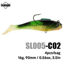 SeaKnight SL005 Realistic Swimming Soft Bait, 90mm 16g Scented Minnow Lure With 3D Realistic Eyes, Suitable For Jig Head, Wacky, Texas And Dropshot Rigs, Freshwater And Saltwater Universal, For Bass, Trout And Other Carnivorous Fish - Multicolor - View 13