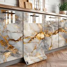 Gold Marble Pattern Waterproof Wallpaper - Countertop Decorative Sticker - Suitable For Kitchen Walls - Countertop Protection - Living Room And Bedroom Decor - Gold-plated Pattern - View 6