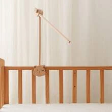 Solid Wood Baby Crib Hanging Adjustable Bracket, Newborn Bed Head Hanging Toy Support Rack, Universal Wooden Hanging Rod Accessory For Baby Bed Rails, Can Be Installed On Baby Crib Railings - Multicolor - View 9