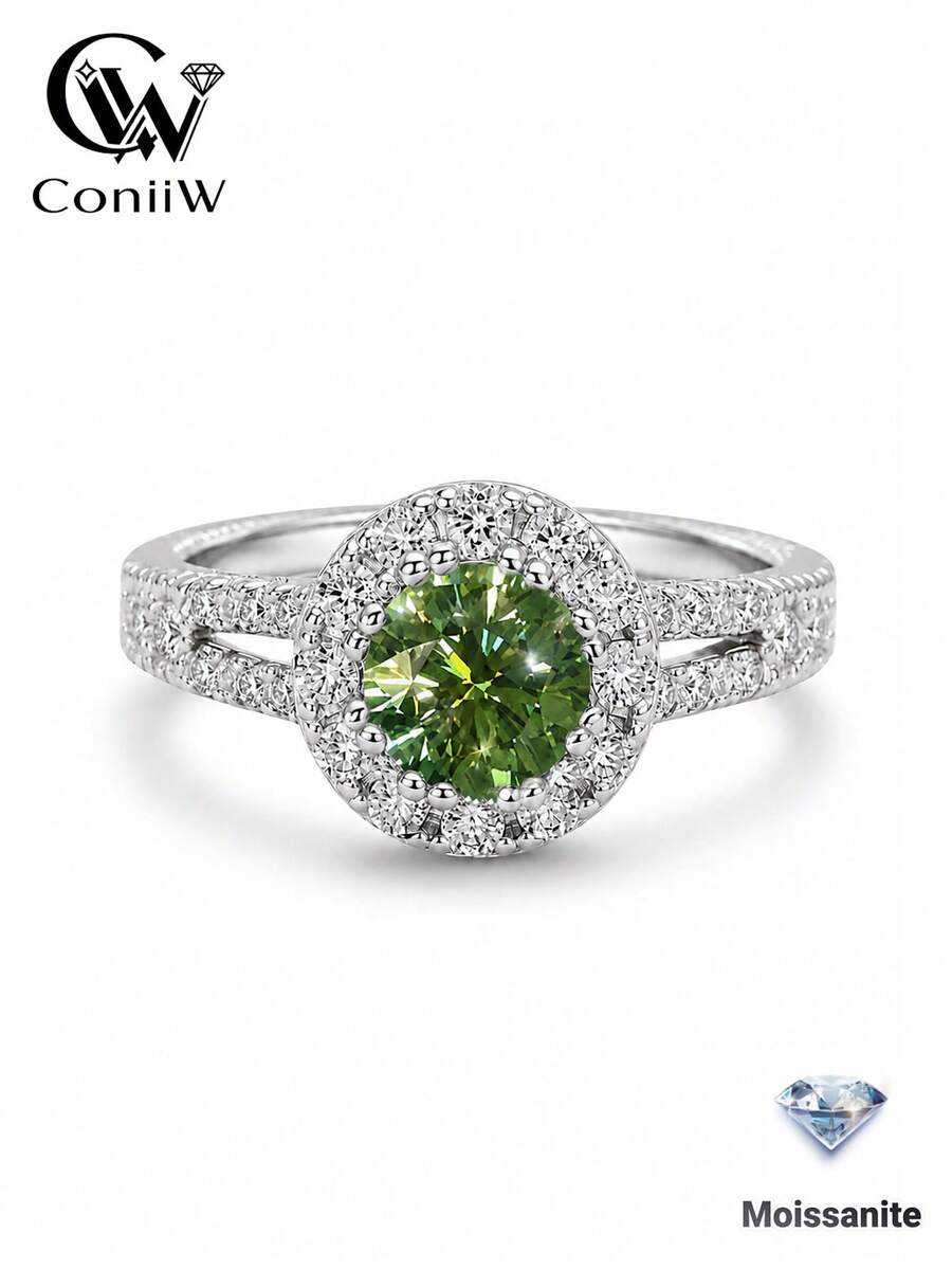 ConiiW 2ct/3ct Anillo con corte redondo de Moissanita, diseño vintage grabado, elegante y de moda. Anillos de pareja de alta calidad o bandas de boda unisex, adecuados para uso diario, citas, bodas, compromisos, fiestas y galas. Regalo perfecto para el Día de San Valentín, Día de la Madre, Día del Padre, cumpleaños, aniversarios y galas.