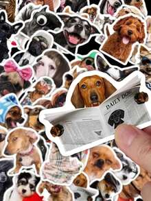 50pcs Funny Dog Expression PVC Stickers, Cartoon Decorative Gift, Suitable For Scrapbook, Laptop, Luggage, Guitar, Water Bottle, Phone Case DIY Decals - Multicolor - View 9