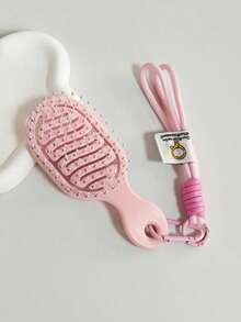 Mini Portable Wet & Dry Massage Comb With Hanging Rope Design, Anti-Tangle Detangling Hair Brush, Scalp Massage Care Comb, Lightweight And Easy To Carry, Suitable For Travel, Commute, School, Office, Gym And Outdoor Activities - Multicolor - View 6