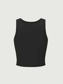 Women's Bark For Me Wolf Pattern Short Tank Top,Y2K Street Style Gothic Fashion Aesthetic Sleeveless Shirt,Streetwear Letter Print Crop Top Black Top - 黑色6 - 查看 5