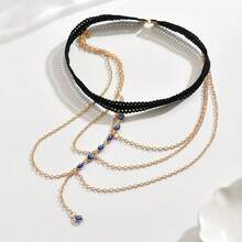 1pc Bohemian Style Metal Tassel Leg Chain Body Jewelry, Women's Summer Vacation Bikini Accessory, Personalized Body Chain - Gold - View 6