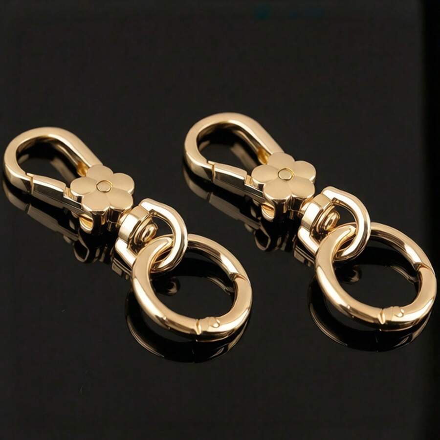 2 piezas de clips de hebilla giratoria, ganchos de hebilla giratoria de doble apertura con resorte, ganchos de hebilla giratoria de metal con resorte y anillo en O, cierre de langosta, adecuado para llavero, bolso, billetera, cordón DIY hecho a mano