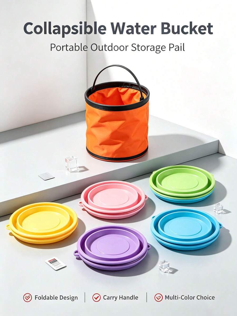 1/2/4 Set Ember Mini Lipat PVC, Tahan Lama dan Portabel, Cocok untuk Pantai, Berkemah, Piknik, Memancing, Melukis, Aktivitas Luar Ruangan - Perlengkapan Penting untuk Pesta Kebun - A - View 1