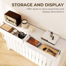 93 X 119cm Rustic-Look Radiator Cover - White - 1 - View 4