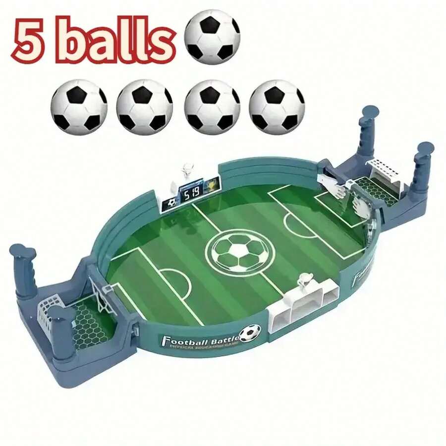 Juego de Futbolín para Dos Jugadores, Juego de Mesa Educativo Interactivo para Padres e Hijos, Mesa de Fútbol de Mesa - Blanco - Ver 1