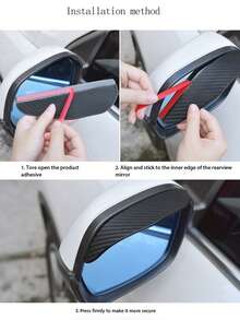 2/4pcs Car Rearview Mirror Rain Visor, Widened Enlarged Side Mirror Rain Guard, Self Adhesive Waterproof Anti Glare Mirror Rain Shield Accessories For Most Vehicles - Multicolor - View 5