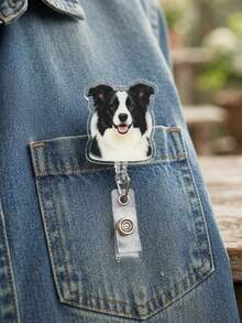 1pc Custom Photo Pet Badge Reel, Personalized Dog Cat Portrait Retractable ID Badge Holder, Pet Name Badge Clip, Custom Pet Photo Nurse Worker ID Badge Reel - Multicolor - View 9