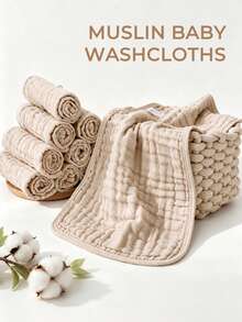 CN. 24 Pcs/12Pcs Muslin Burp Cloths For Baby - Ultra-Soft 100% Cotton Baby Washcloths - Large 20'' By 10'' Super Absorbent Milk Spit Up Rags - Multicolor - View 1