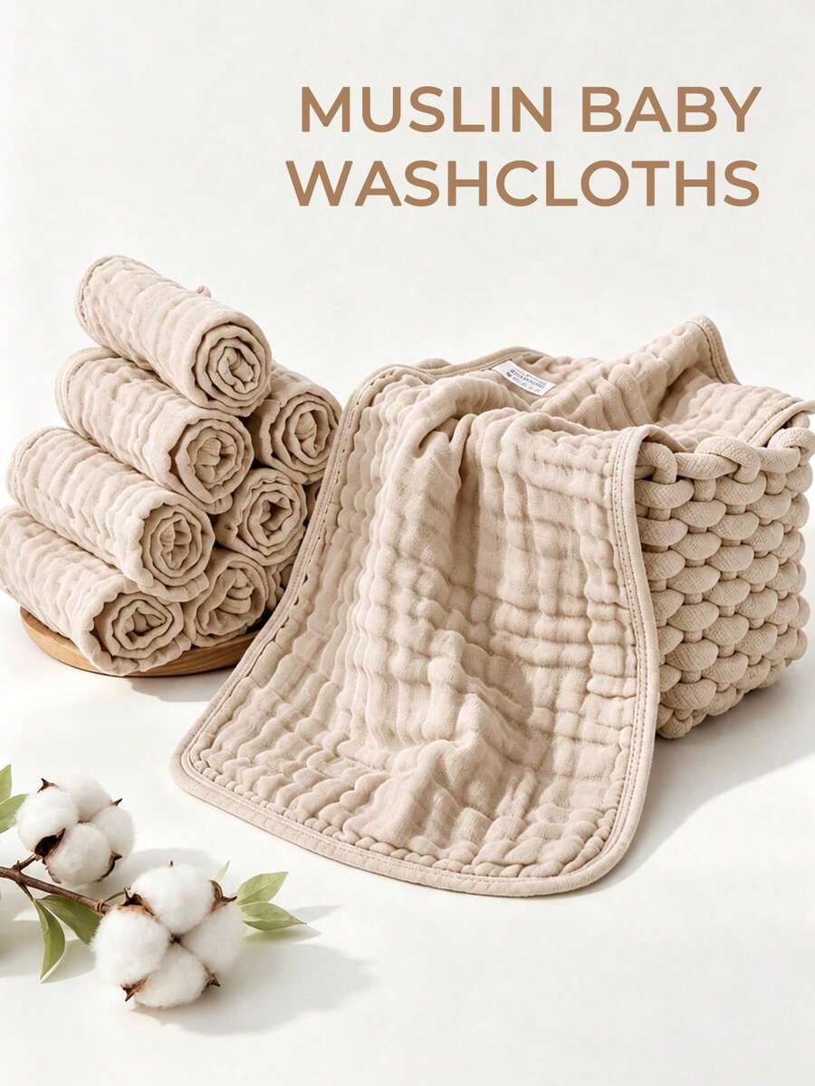 CN. 24 Pcs/12Pcs Muslin Burp Cloths For Baby - Ultra-Soft 100% Cotton Baby Washcloths - Large 20'' By 10'' Super Absorbent Milk Spit Up Rags - Multicolor - View 1