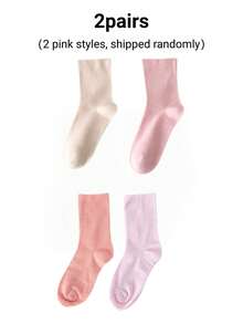 4 Pairs Solid Color Mid-Calf Socks, Preppy Casual Soft Comfortable Women's Mid-Calf Socks, Suitable For Daily Wear, Versatile And Practical (1/2/4 Pairs) - Multicolor - View 11