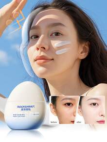 ROCK SWEET Nude Lightweight Coverage Sunscreen SPF50+, Waterproof Sweat-Resistant Smudge-Proof, Gentle Makeup Primer Sunscreen - White - View 2