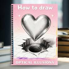 3D Optical Illusion Painting Tutorial Notebook, Learn To Draw Complex 3D Pattern Artworks, Spiral Bound, Suitable For Adult Leisure And Stress Relief, Multiple Styles Available (Pen Not Included) - Single Piece - View 10