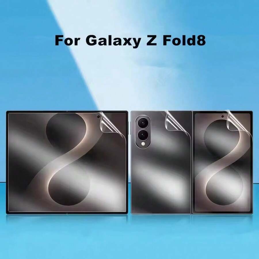1 مجموعة متوافقة مع سامسونج جالاكسي Z Fold 8 Ultra، جالاكسي Z Fold 8، جالاكسي Z Fold 7، جالاكسي Z Fold 6 فيلم حماية الشاشة TPU مجموعة كاملة فيلم هيدروجيل الشاشة الداخلية + الشاشة الأمامية + الشاشة الخلفية شفاف فائق الوضوح مقاوم للخدش مقاوم للسقوط تغطية كاملة حماية الشاشة القابلة للطي فيلم ناعم - شفاف - مشاهدة 1