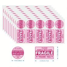 100pcs/10 Sheets Pink Fragile Stickers, With "Caution" And "Thank You" Labels, Permanent Adhesive, Suitable For Moving, Shipping, Packaging, 3in X 2in, School Supplies - Cartoon - View 8