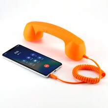 Vintage Landline Phone Handset Call Microphone, 3.5mm / Type‑C Direct Plug‑In Handset Microphone With Volume Control Anti‑Tangle Cable For Smartphones - View 17