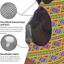 New Printed Horse Mask, Comfortable Horse Mask With Ears, UV Protection And Sun Protection, Soft And Lightweight, Breathable, Mosquito And Fly Proof - Decorative - View 3
