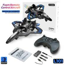 Avión de Espuma con Control Remoto L101 2.4G, Material EPP con Luces LED, Vuelo Acrobático, Juguete Eléctrico para Niños, Regalo de Cumpleaños para Niños, Modelo de Avión de Combate con Control Remoto - Batería roja 1 - Ver 6