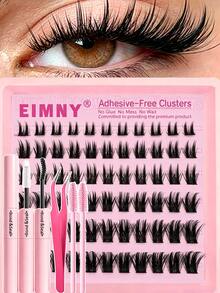 Eimny 260片 C捲度簇狀假睫毛套組，自然蓬鬆感，DIY接睫毛套組 10-16mm 混長，打造3D自然眼妝，附工具組，適合初學者，DIY防水且持久 - 彩色 - 查看 9